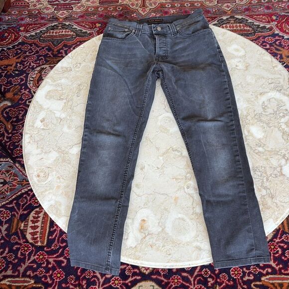 Nudie Grim Tim Broken Black Button Fly Jeans - Picture 14 of 16